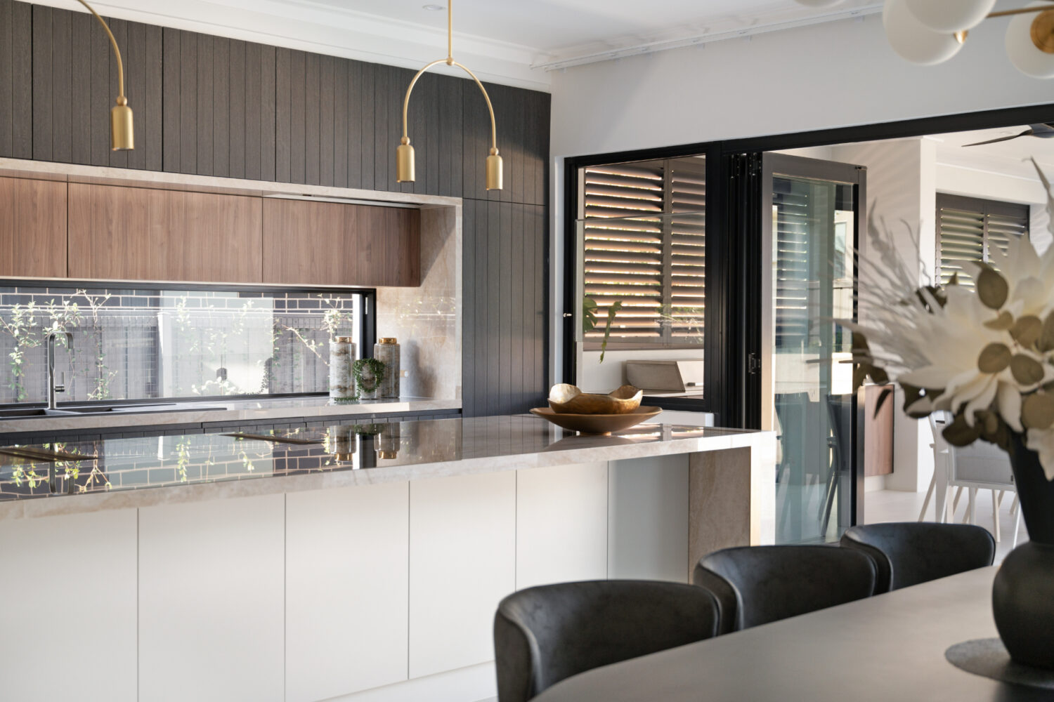 Modern kitchen and dining area